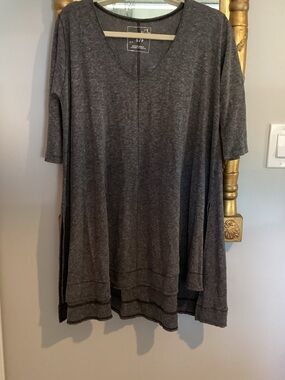 We The Free Charcoal Gray Relaxed Tunic Top